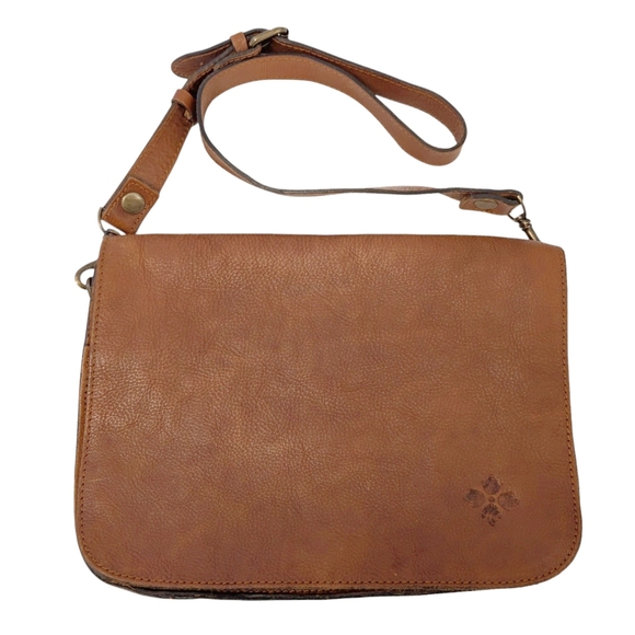 Patricia Nash Handbags - PATRICIA NASH VITO Shoulder Bag Italian Leather Flap Bag Carmel Brown